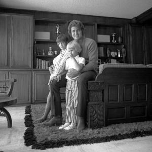 Michael Landon at home in Stone Canyon with his family, c. 1967