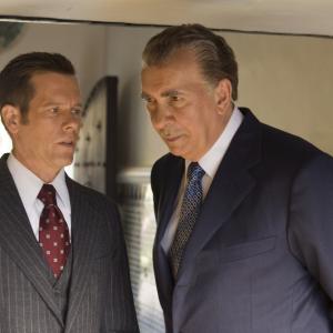Still of Kevin Bacon and Frank Langella in Frost/Nixon (2008)