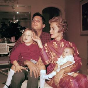 Tony Curtis at home with wife Janet Leigh and daughters Kelly and Jamie Lee Curtis January 7, 1959