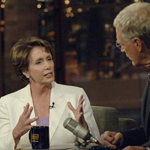 Still of David Letterman and Nancy Pelosi in Late Show with David Letterman (1993)