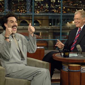 Still of David Letterman and Sacha Baron Cohen in Late Show with David Letterman (1993)