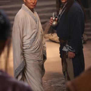 Still of Jackie Chan and Jet Li in The Forbidden Kingdom 2008