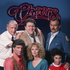 Still of Ted Danson, Shelley Long, John Ratzenberger, George Wendt, Nicholas Colasanto and Rhea Perlman in Cheers (1982)