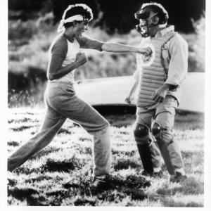 Still of Ralph Macchio and Pat Morita in The Karate Kid 1984