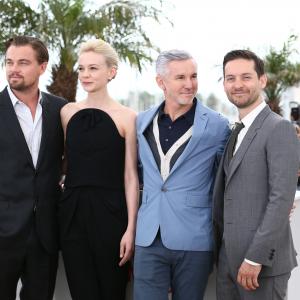Leonardo DiCaprio Tobey Maguire Baz Luhrmann and Carey Mulligan at event of Didysis Getsbis 2013