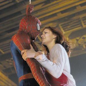 TOBEY MAGUIRE and KIRSTEN DUNST star in Columbia Pictures' action adventure SPIDER-MAN.