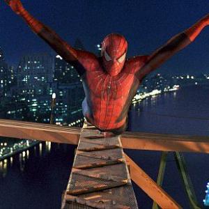 TOBEY MAGUIRE stars in the title role in Columbia Pictures action adventure SPIDERMAN