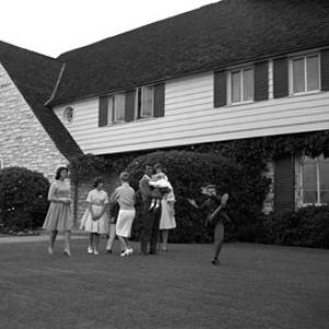 Dean Martin at his Brentwood California home with wife Jeanne and their children Claudia Gail Deana Gina Dean Paul and Ricci