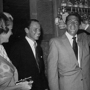 Frank Sinatra and Dean Martin at Sinatras 42nd birthday party held at the Villa Capri 1957 Vintage silver gelatin 14x11 signed 800  1978 Joe Shere MPTV