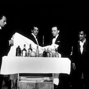 Frank Sinatra with Joey Bishop Dean Martin and Sammy Davis Jr at the Sands Hotel in Las Vegas NV 1960