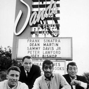 Frank Sinatra with Peter Lawford Sammy Davis Jr and Dean Martin in Las Vegas NV 1960