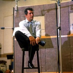 Dean Martin at recording session, 1958.
