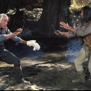Still of Lee Marvin and Oliver Reed in The Great Scout & Cathouse Thursday (1976)