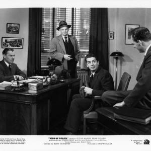 Still of Karl Malden Victor Mature and Brian Donlevy in Kiss of Death 1947