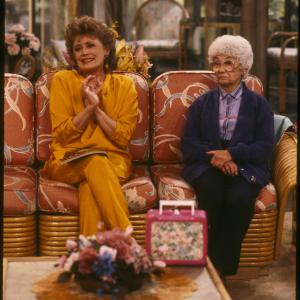 Still of Estelle Getty and Rue McClanahan in The Golden Girls 1985