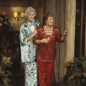 Still of Rue McClanahan and Bea Arthur in The Golden Girls 1985