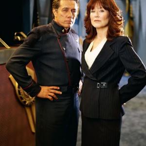 Mary McDonnell and Edward James Olmos in Battlestar Galactica 2004