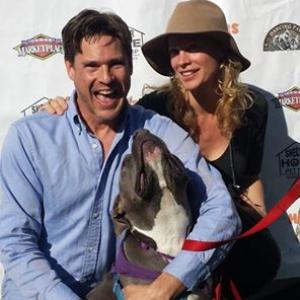 me and Alison Eastwood at a dog adoption event