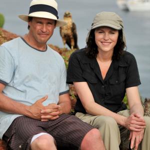 on set of EXTREME ANIMAL RESCUE with Jorja Fox in the Galapagos