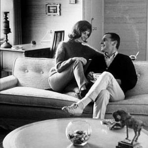 Mary Tyler Moore and her husband Grant Tinker at home circa 1965