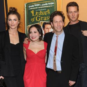 Edward Norton, Keri Russell, Tim Blake Nelson and Lucy DeVito at event of Leaves of Grass (2009)