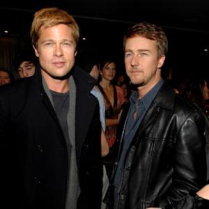 Brad Pitt and Edward Norton at event of God Grew Tired of Us: The Story of Lost Boys of Sudan (2006)