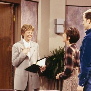 Still of Ellen DeGeneres, Michael O'Keefe and Laurie Metcalf in Roseanne (1988)