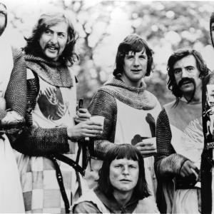 Still of John Cleese Terry Gilliam Graham Chapman Eric Idle Terry Jones and Michael Palin in Monty Python and the Holy Grail 1975