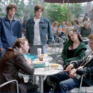 Seated - Aaron Stanford, Anna Paquin, Shawn Ashmore; Standing - Glen Curtis, Greg Rikaart