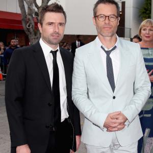 Guy Pearce and David Michôd at event of The Rover (2014)