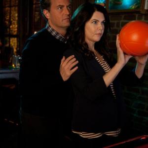 Still of Matthew Perry and Lauren Graham in Go On Dinner Takes All 2012