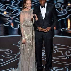 Angelina Jolie and Sidney Poitier at event of The Oscars (2014)