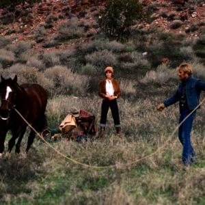 Still of Jane Fonda Robert Redford and Sydney Pollack in The Electric Horseman 1979