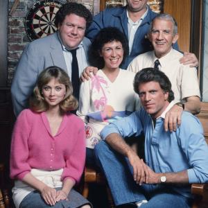 Still of Ted Danson Shelley Long John Ratzenberger George Wendt Nicholas Colasanto and Rhea Perlman in Cheers 1982