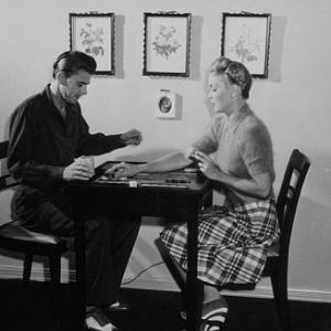 Ronald Reagan at home with first wife Jane Wyman C 1940