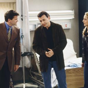 Still of Helen Hunt Paul Reiser and John Michael Higgins in Mad About You 1992