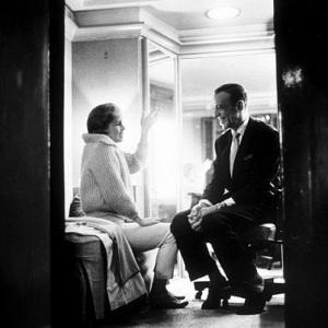 Debbie Reynolds and Fred Astaire in his dressing room during a break from filming The Pleasure of His Company Paramount 1960