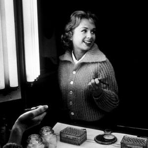 Debbie Reynolds in her dressing room during the filming of 