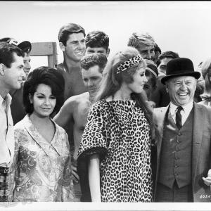 Still of Mickey Rooney Annette Funicello Beverly Adams and Dwayne Hickman in How to Stuff a Wild Bikini 1965