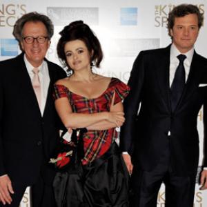 Colin Firth Helena Bonham Carter and Geoffrey Rush