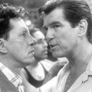 Still of Pierce Brosnan and Geoffrey Rush in The Tailor of Panama 2001