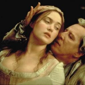 Still of Kate Winslet and Geoffrey Rush in Quills 2000