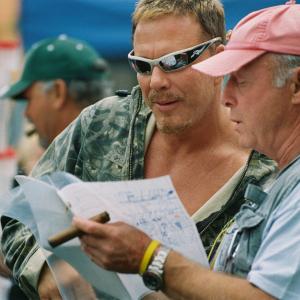 Mickey Rourke and Tony Scott in Domino 2005