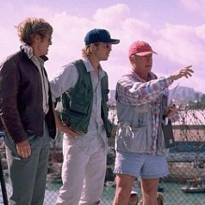 Brad Pitt, Robert Redford and Tony Scott in Spy Game (2001)