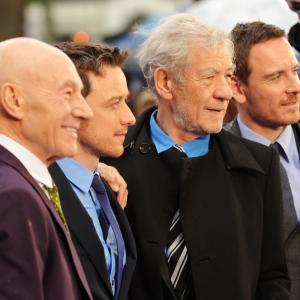 Patrick Stewart, Ian McKellen, James McAvoy and Michael Fassbender at event of Iksmenai: Praejusios ateities dienos (2014)