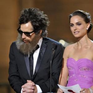 A game Natalie Portman co-presented with a bearded Ben Stiller, whose sly and perfectly timed impersonation of Joaquin Phoenix brought the house down.