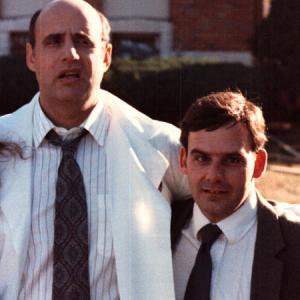 Buck Baker with Jeffrey Tambor on the set of Article 99