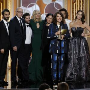 Jeffrey Tambor, Jay Duplass, Amy Landecker, Judith Light and Jill Soloway at event of 72nd Golden Globe Awards (2015)