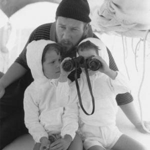 Peter Ustinov with daughters Pavla and Andrea