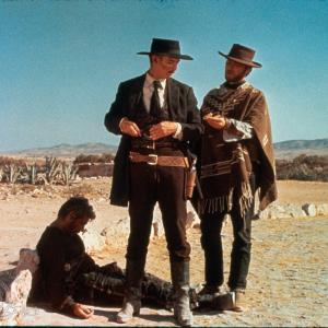 Still of Clint Eastwood Lee Van Cleef and Gian Maria Volont in Keliais doleriais daugiau 1965